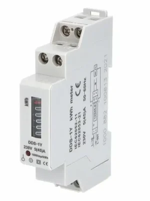 Levný Elektroměr DDS-1Y-18M 45A, 1mod., mechanický číselník, 1-fáz., 1-tar., podružný