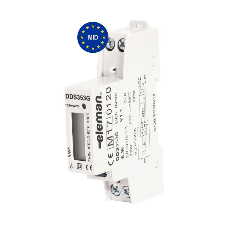 Elektroměr DDS353 50A MID, 1mod., LCD, 1-fáz., 1-tar., fakturační Nejprodávanější