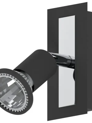 Finální Výprodej EGLO SVÍTIDLO LED 94963 SARRIA, 5W 350LM 3000K GU10, PŘIS., VYPÍNAČ, ČERNÁ/CHROM