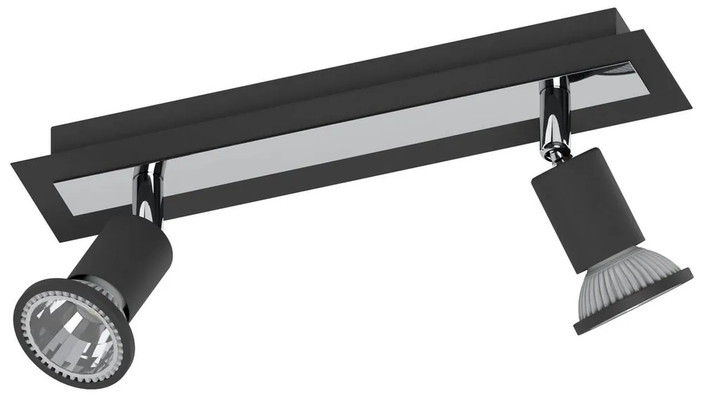 EGLO SVÍTIDLO LED 94964 SARRIA, 2X5W 700LM 3000K GU10, PŘIS., ČERNÁ/CHROM Super Cena