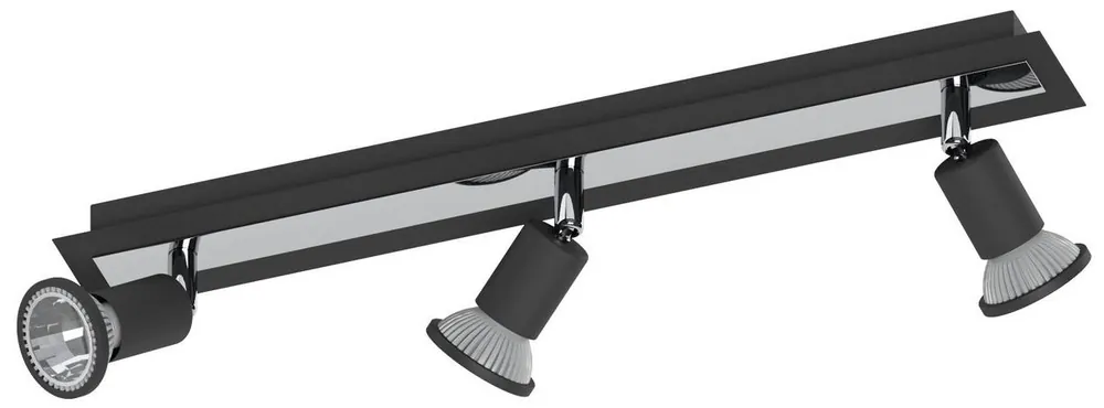 EGLO SVÍTIDLO LED 94965 SARRIA, 3X5W 1050LM 3000K GU10, PŘIS., ČERNÁ/CHROM Cenová Bomba