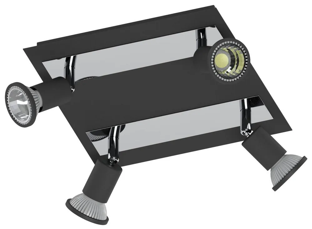 EGLO SVÍTIDLO LED 94966 SARRIA, 4X5W 1400LM 3000K GU10, PŘIS., ČERNÁ/CHROM Hit Sezóny