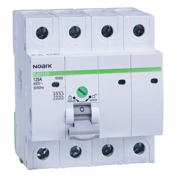 Noark 102310 Ex9I125 4P 16A Instalační vypínač, šířka 4 moduly, 4pól, 16A Novinka