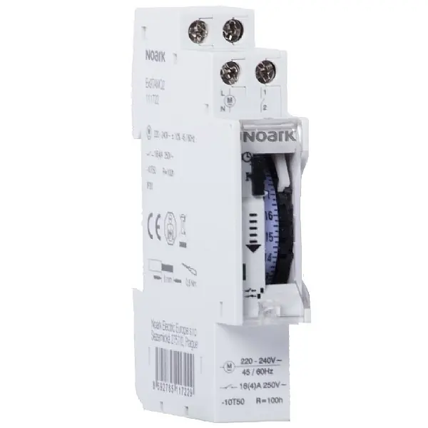 Jen Po Omezenou Doba Noark 111721 Ex9TAMS2 1NO 230V Instalační analogové spínací hodiny, mini verze, denní program, Synchroní, 1 kanálové s 1 NO kontaktem, 230V
