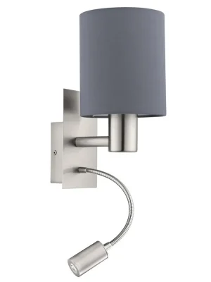 Cenová Bomba EGLO SVÍTIDLO LED 96479 PASTERI 1X40W, 1X3,5W 380LM TEXTIL ŠEDÁ