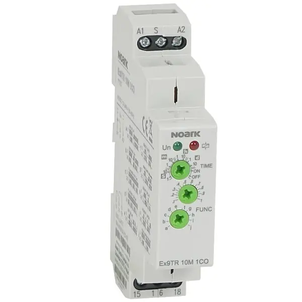 Přímo Od Výrobce Noark 111732 Ex9TR 10M 1CO Multifunkční časové relé, 10 funkcí,1x Přepínací kontakt 16A, 12-240V AC/DC