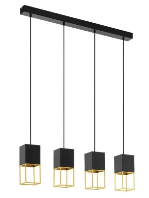 Horká Nabídka EGLO SVÍTIDLO LED 97734 MONTEBALDO 4X5W 3000K 400LM GU10 ZÁVĚS. OCEL ČERNÁ, ZLATÁ