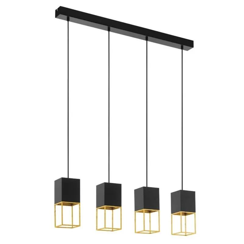 Horká Nabídka EGLO SVÍTIDLO LED 97734 MONTEBALDO 4X5W 3000K 400LM GU10 ZÁVĚS. OCEL ČERNÁ, ZLATÁ