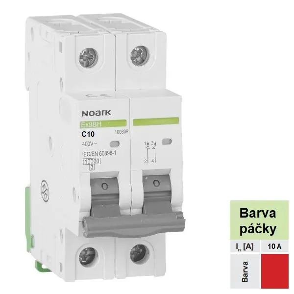 Kup Teď Noark 100381 Ex9BH 1PN C10 Instalační jistič 10 kA, charakteristika C, 10 A, 1+Npól