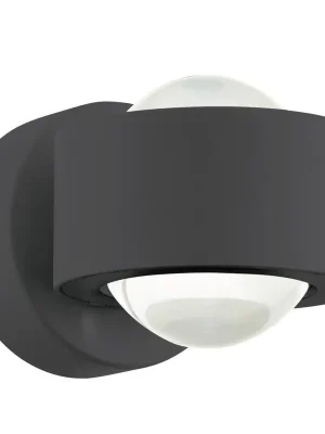 Novinka Venkovní nástěnné svítidlo LED EGLO TREVIOLO 2x2W 3000K 460lm IP44 antracit hliník/sklo 98746