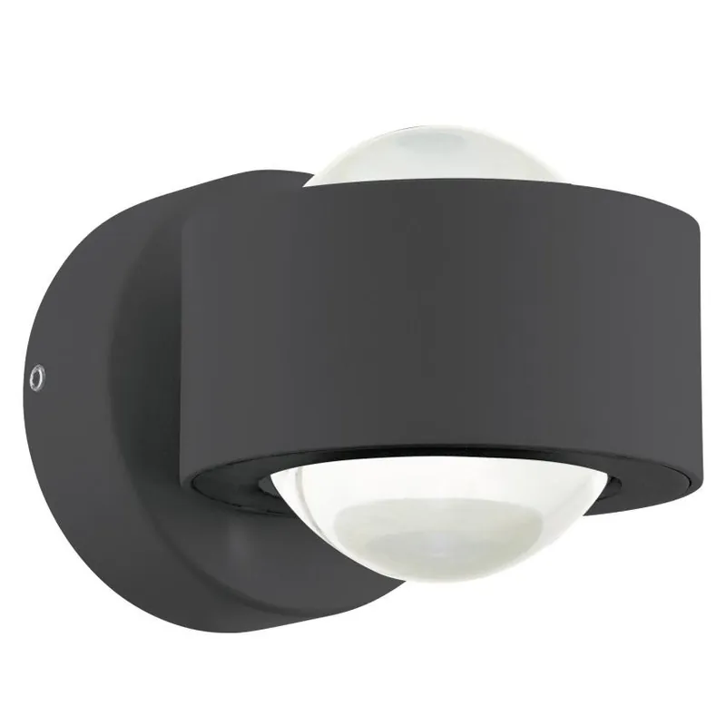 Novinka Venkovní nástěnné svítidlo LED EGLO TREVIOLO 2x2W 3000K 460lm IP44 antracit hliník/sklo 98746