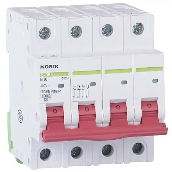 Noark 100438 Ex9BH 4P C4 Instalační jistič 10 kA, charakteristika C, 4 A, 4pól Omezená Nabídka