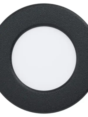 Autentický EGLO SVÍTIDLO LED 99213 FUEVA 5 2,7W 360LM 4000K IP44 KRUH. VEST. OCEL, ČERNÁ D=86