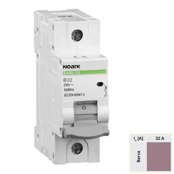 Výprodej Noark 102687 Ex9B125 1P B32A Instalační jistič 25 kA, charakteristika B, 32 A, 1-pól