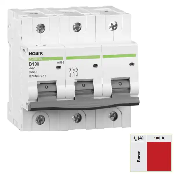 Noark 102782 Ex9B125 3P B100A Instalační jistič 20 kA, charakteristika B, 100 A, 3-pól Koupit Online