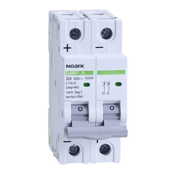 Noark 110139 Ex9BP-JX(+) 2P K20 DC instalační jistič 10 kA, charakteristika K, 20 A, 500 V DC, 2pól Víkendová Akce