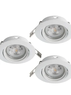 Jen Po Omezenou Doba Zápustné svítidlo EGLO FAVAZZINA GU10-LED 3x4,9W 2700K IP20 ocel bílá Set 3ks 901756