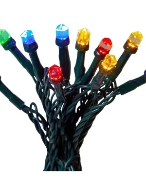 Horká Nabídka EGLO STAR LED ŘETĚZ 411337 DIAMOND STAR LIGHT 7,5M 100X0,066W BAREVNÝ 230VAC IP44 ČAS ČER