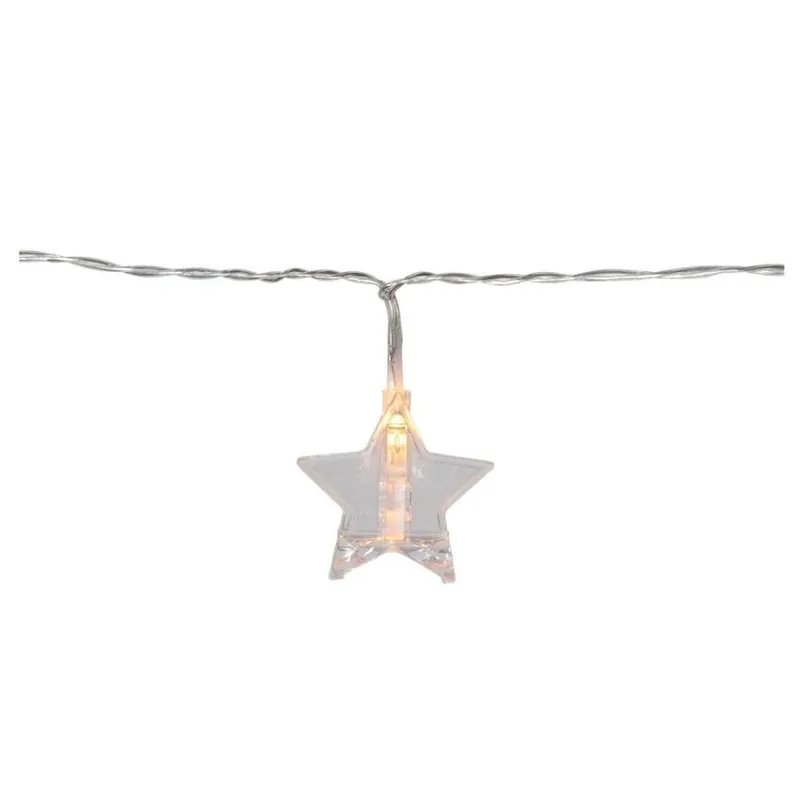 Koupit Online EGLO STAR LED ŘETĚZ HVĚZD 411108 CLIPPY 10X0,06W WW BAT. 3XAA PLAST, PRŮHLEDNÁ