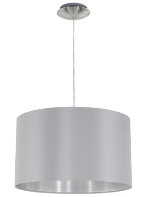 Top Prodej EGLO SVÍTIDLO 31601 MASERLO, 60W E27, D=380MM, ZÁVĚS. 1,1M, NIKL MAT./TM.ŠEDÁ