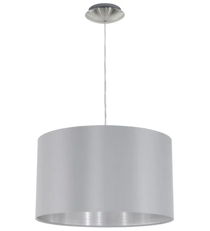 Top Prodej EGLO SVÍTIDLO 31601 MASERLO, 60W E27, D=380MM, ZÁVĚS. 1,1M, NIKL MAT./TM.ŠEDÁ