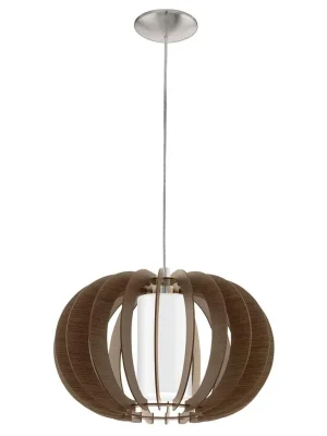 EGLO SVÍTIDLO 95591 STELLATO 3 1X60W E27 ZÁVĚS IP20 DŘEVO, SKLO Poslední Šance