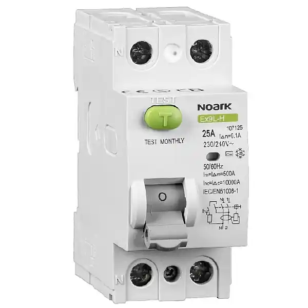 Cenově Výhodný Noark 108195 Ex9L-H 2P 63A A 30mA Proudový chránič, Icn=10kA, 2-pól, In=63A, I?n=30mA, typ A