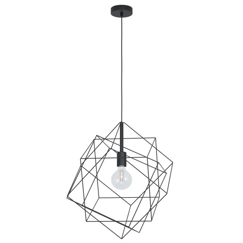 Značkový Závěsné svítidlo EGLO STRAITON 1xE27 průměr 515mm černá 43359