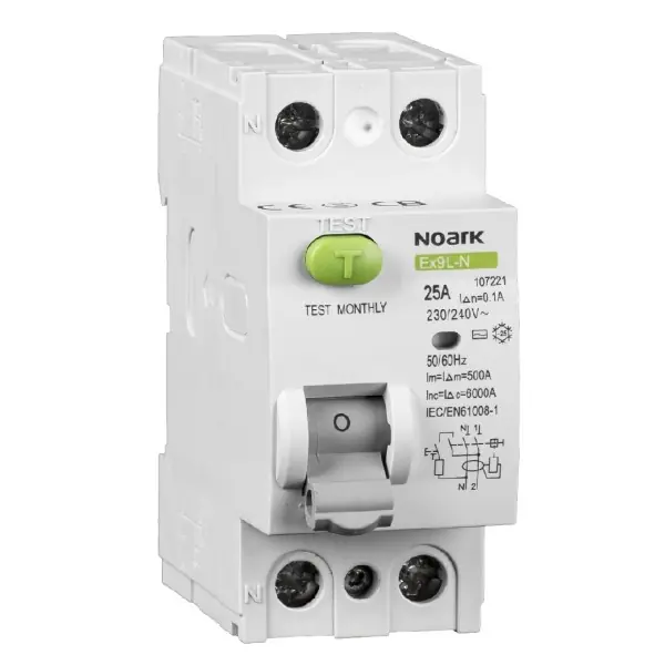 Kup Teď Noark 108357 Ex9L-N 2P 25A A 300mA Proudový chránič, Icn=6kA, 2-pól, In=25A, I?n=300mA, typ A