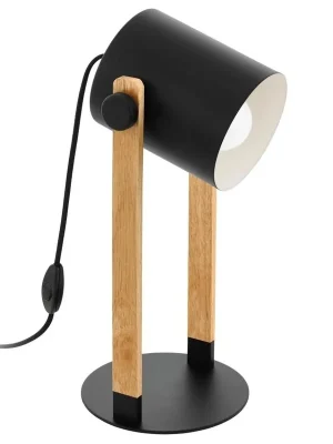 Nízká Cena Stolní svítidlo EGLO HORNWOOD 1xE27 černá krémová hnědá 43519