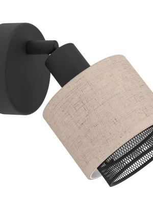 Přímo Od Výrobce Bodové svítidlo EGLO ROSLEY 1xE14 ocel černá textil len přírodní 43656
