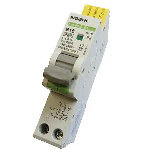 Super Cena Noark 111148 Ex9NLE EL 1PN B16 30mA Jednomodulový Elektronický proud. chránič s nadpr. ochr., Icn=6kA, 1+Npól, char. B, In=16A, I?n=30mA, typ AC
