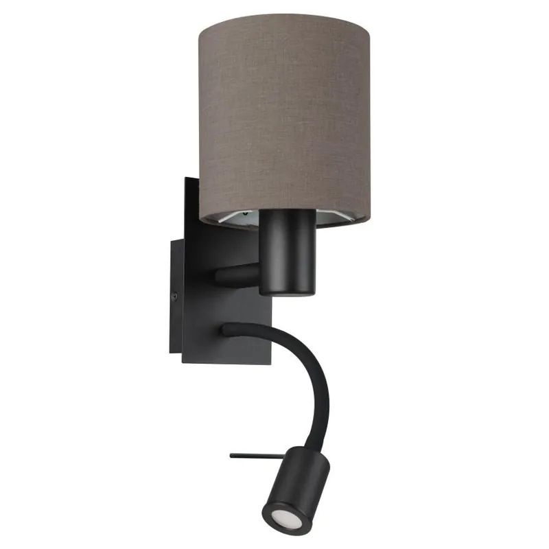 Akce Nástěnné svítidlo EGLO PASTERI 1xE27 + LED 1x3,8W 320lm WW černá antracit hnědá 900701