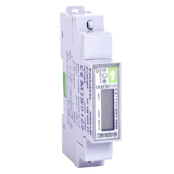 Super Cena Noark 107288 Ex9EMS 1P 1M 45A 2T Smart Elektroměr 1-polový, 1-modulový, 45 A, 2-tarifní, LCD displej
