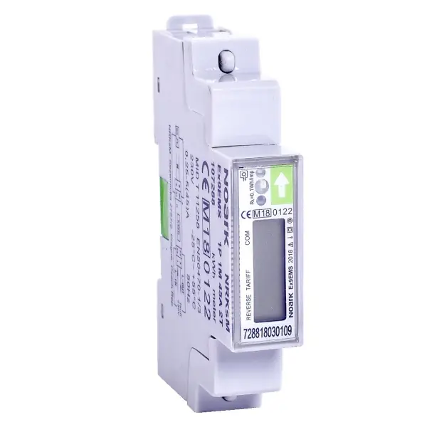 Horká Nabídka Noark 107290 Ex9EMS 1P 1M 45A MO 2T Smart Elektroměr 1-polový, 1-modulový, 45 A, ModBus-komunikace, 2-tarifní, LCD displej