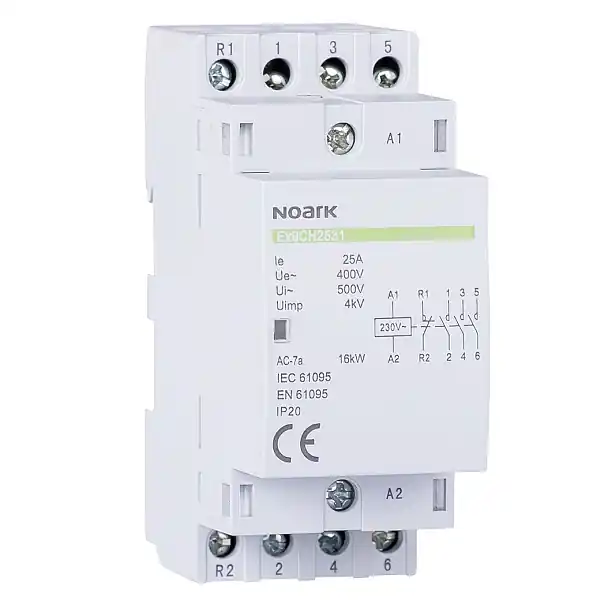 Noark 102413 Ex9CH25 22 24V 50/60Hz Instalační stykač, 25 A, ovl. 24 V, 2 NC + 2 NO kontakty Must-Have