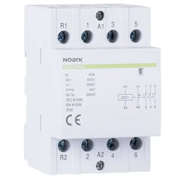 Noark 102427 Ex9CH63 40 220/230V 50/60Hz Instalační stykač, 63 A, ovl. 220/230 V, 4 NO kontakty Nízká Cena
