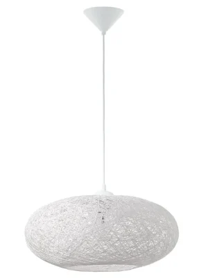 Ihned K Objednání Designový lustr EGLO CAMPILO 1xE27 textilní vlákno bílá 93373