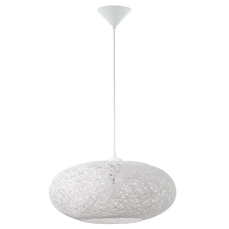 Ihned K Objednání Designový lustr EGLO CAMPILO 1xE27 textilní vlákno bílá 93373