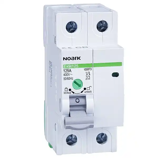 Nejlepší Cena Noark 100870 Ex9I125 2P 63A Instalační vypínač, šířka 2 moduly, 2pól, 63A