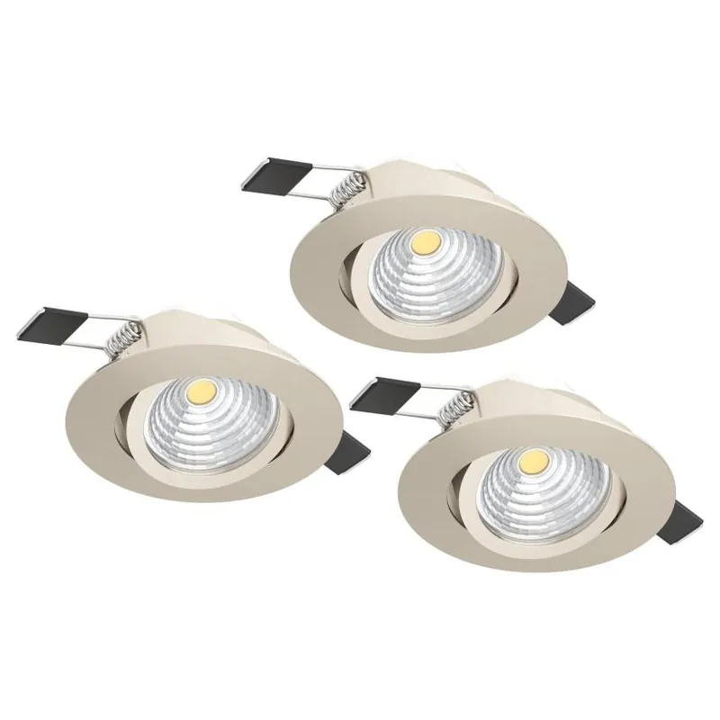 Zápustné svítidlo EGLO SALICETO 3x6W 1350lm 2700K průměr 88mm matný nikl set 3ks 900746 Poslední Šance