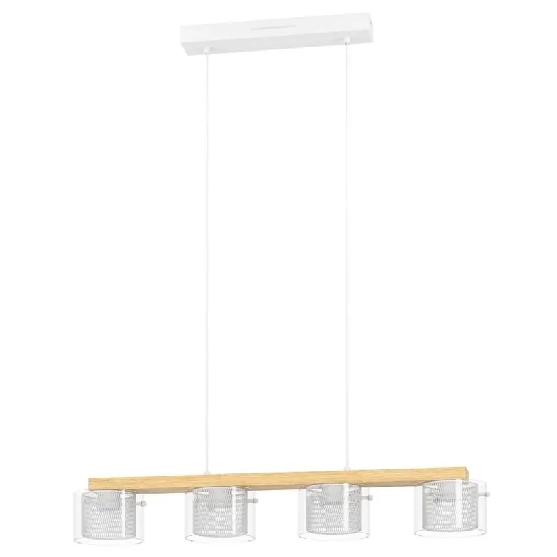 Závěsné svítidlo EGLO PORTICO-Z 4X3,7W 2200lm 2700-6500K RGB+TW dřevo bílá 900881 Originální