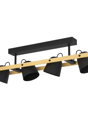 Akce Stropní svítidlo EGLO HORNWOOD-Z 4x3,7W 2200lm 2700-6500K RGB+TW černá hnědá 900882