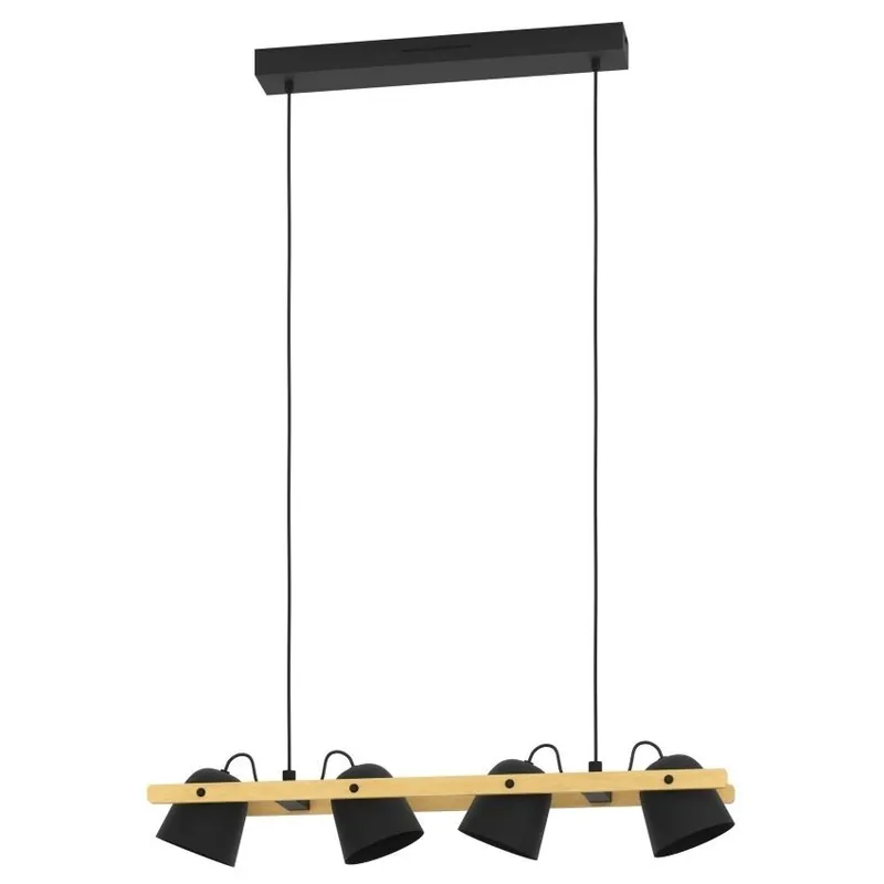 Nejlepší Cena Závěsné svítidlo EGLO HORNWOOD-Z 4x3,7W 2200lm 2700-6500K RGB+TW černá hnědá 900883