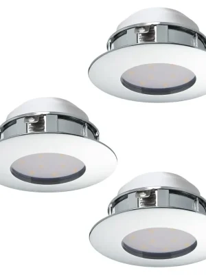 Zlevněný Zápustné svítidlo EGLO PINEDA 3x4,9W 1080lm 3000K průměr 78mm chrom set 3ks 95822