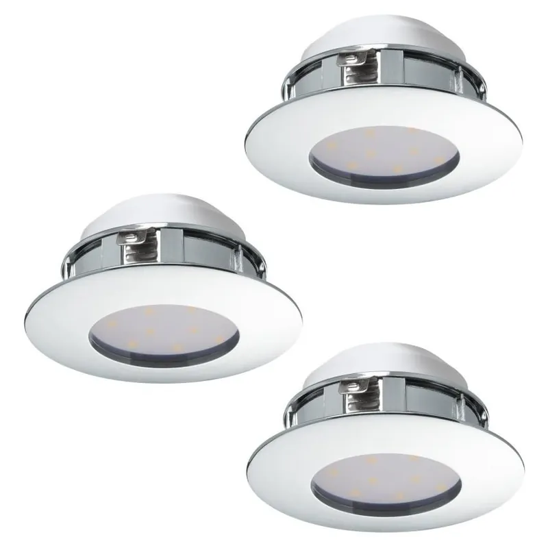 Zlevněný Zápustné svítidlo EGLO PINEDA 3x4,9W 1080lm 3000K průměr 78mm chrom set 3ks 95822