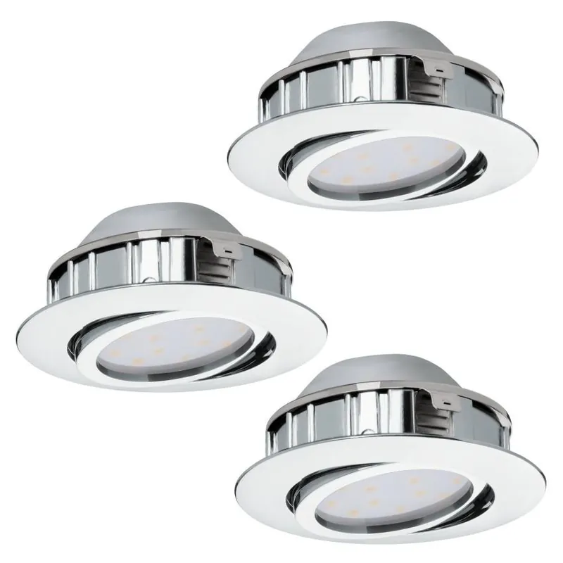 Zápustné svítidlo EGLO PINEDA 3x5,5W 1080lm 3000K průměr 84mm chrom set 3ks 95858 Oblíbený