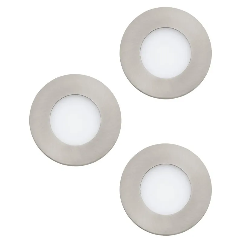 Výprodej Zápustné svítidlo EGLO FUEVA 1 3x2,8W 1050lm 3000K IP20 kruh matný nikl set 3ks 98634