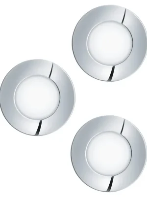 Pouze Dnes Zápustné svítidlo EGLO FUEVA 1 3x2,8W 1050lm 3000K IP20 kruh chrom 3ks 98635
