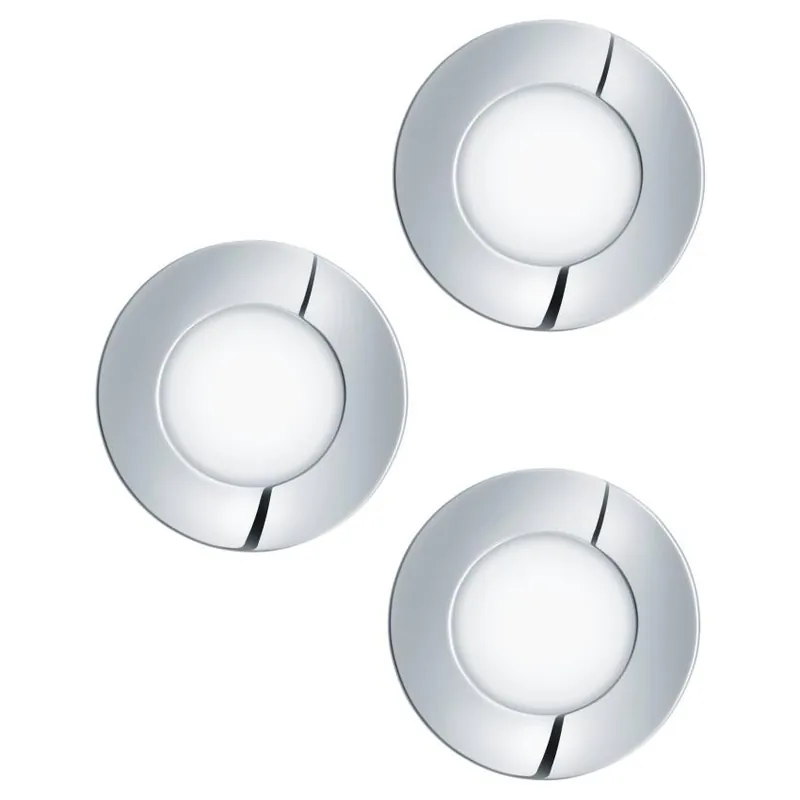 Pouze Dnes Zápustné svítidlo EGLO FUEVA 1 3x2,8W 1050lm 3000K IP20 kruh chrom 3ks 98635